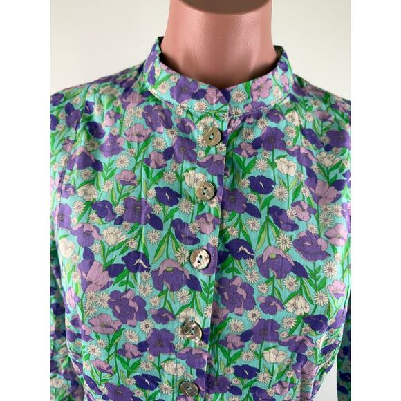 Hyacinth House Tuckernuck Blue Multi Floral Bellflower Maxi Dress Size XXS - Picture 5 of 16